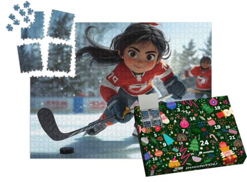 puzzleYOU: Puzzle-Adventskalender | „Eishockey: Harte Checks und schnelle Pässe“ – aus der Puzzle-Kollektion Kinderpuzzle