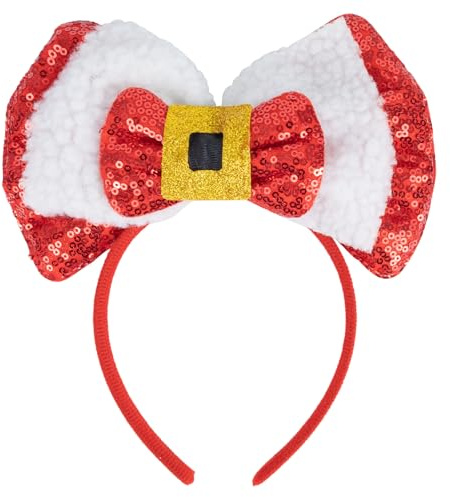 Christmas Bow Headband, Glitter Large Bowknot Headbands Christmas Hair Accessories for Children, Girls and Women F4-LPHDJFG