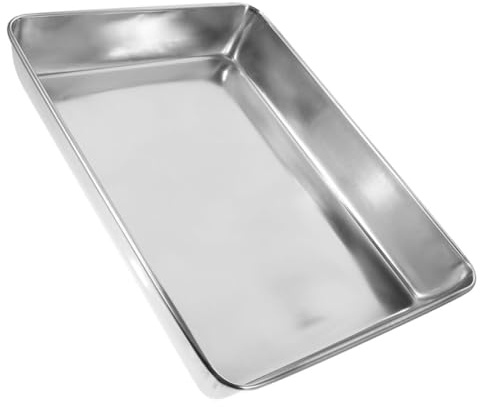 Lurrose Bañera para Aves de Diseño Profundo en Acero Inoxidable Plata | Jaula de Pájaros, Bordes Suaves y Uso Seguro, Reduce Salpicaduras de Agua en Aves Pequeñas
