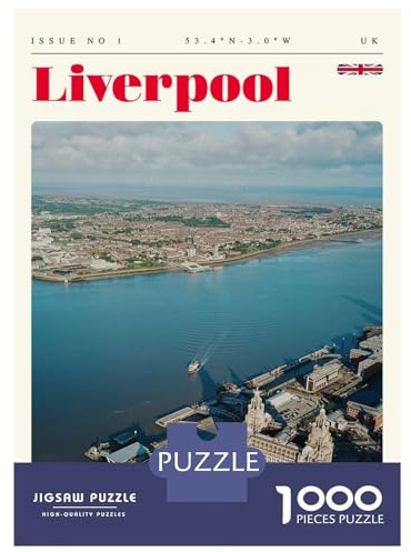 Puzzles for Adults 1000 Piece Liverpool England Travel Art Jigsaw Brain Teaser Game Presents for Women Unique Birthday And Xmas Gifts 38x26cm/1000pcs
