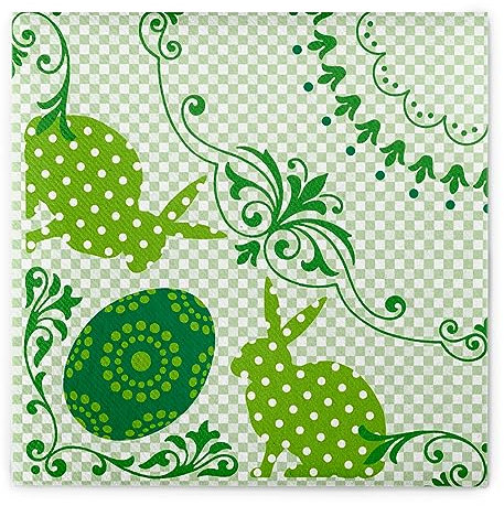 Sovie HOME Linclass® Airlaid Servietten RABEA | Grün | stoffähnliche Servietten zur Osterzeit | 40x40cm | 12 Stück