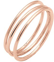 Elli Ring Damen Wickelring Filigran in 925 Sterling Silber rosé vergoldet