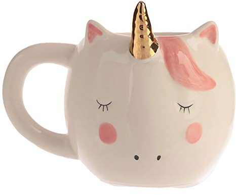 Cute 3D Unicorn Coffee Mug,Rainbow Horse Ceramic Coffee Mugs,Funny Unicorn Gift for Girl & Women, Christmas Gift Idea (White)