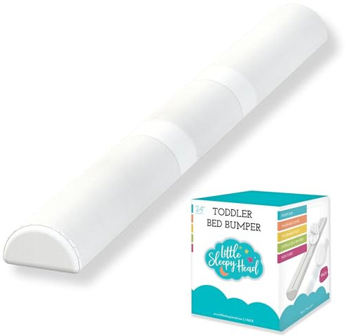 Little Sleepy Head Bettumrandung für Kleinkinder, Bettgitter für Kleinkinder, Bettgitter mit weichem Bezug, Schaumstoff-Sicherheitsschiene mit Stay-Put-Abdeckung, Doppelbett-Stoßstange für Kleinkinder