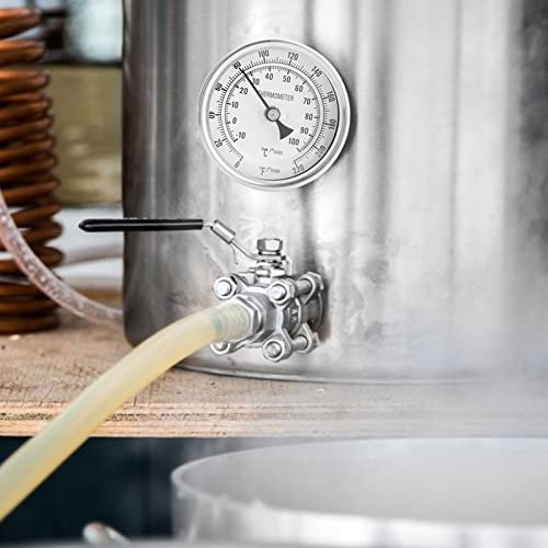 Cafopgrill Beer Thermometer Kit Weldless Bi-metal Homebrew Kettle 1/2 MNPT 0~220F for Homebrew Beer and Wine Thermometer