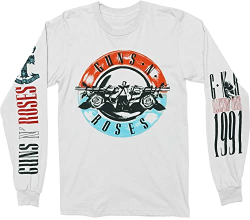 Guns N Roses Men's GNRLST66MW02 T-Shirt, White, Medium (38 - 40)