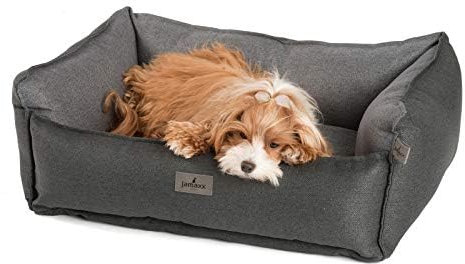 JAMAXX Premium Hundebett - Orthopädisch Memory Visco Füllung, Extra-Hohe Ränder, Waschbar, Nässe-Schutz, Hochwertiger Stoff mit viel Eleganz, Hundesofa PDB2018 (M) 90x70 anthrazit
