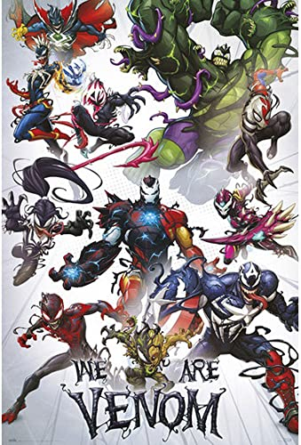 empireposter Marvel - We Are Venom - Cartoon Comic Poster Plakat Druck - Größe 61x91,5 cm + Wechselrahmen, Shinsuke® Maxi Kunststoff Grün, Acryl-Scheibe