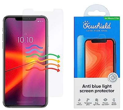 Ocushield Anti Blue Light Tempered Glass Screen Protector for iPhone 11 Pro/X/XS - Protect Your Eyes Reduce Migraines & Improve Sleep