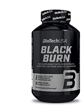 BioTechUSA Black Burn | Thermogenic Fat Burner | mit 28 Wirkstoffen | mit Zink, Cholin, Koffein, L-Carnitin, Kräuterextrakten | 90 Megakapseln