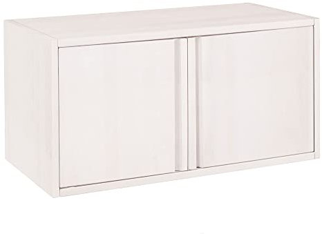 BioKinder 27653 Laura Regalwürfel Regalelement Regal mit 2 Türen aus Massivholz Weiß 40 x 80 x 40 cm