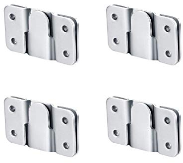 Flush Mount Brackets, Concealed Headboard Wall Fixings Brackets, Stainless Steel Heavy Duty Picture Hanging, Wall Mount Interlocking Z Clip Hook for Pictures, Mirrors Frames Hanging (Large-4 Pairs)