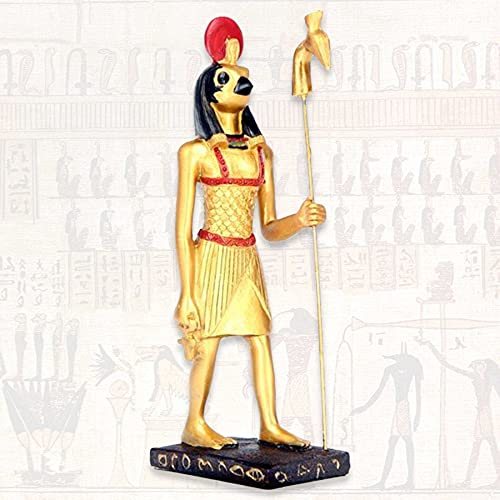 mtb more energy Deko Figur ''God of War'' - Horus-Statue mit Stab - Höhe 15 cm - Dekoration Ägypten Gottheit Hor Falke