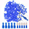 CEEYSEE Kabelschuhe x 100 -Männlich Kabelstecker x50 / Weiblich Kabelstecker x50 Flachsteckhülsen - Isolierte PVC Quetschverbinder - für 1.5-2.5 mm² Kabel（Blau/DPSL)
