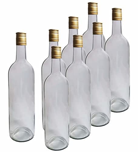 DIAH DO IT AT HOME 16 x Screw Top Glass Wine Bottles & Screw Caps - Bordeaux 0.75L (750ml) for Home Brew Wine Making