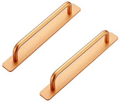 CcHhyyt Selbstklebender Griff Schrankgriffe Aluminium Griffe für Kleiderschrank Schlafzimmer Badezimmer Edelstahl Küchengriffe für Küchenschränke Möbelgriffe Küchengriffe 2 Stück(170mm, Rose Gold)
