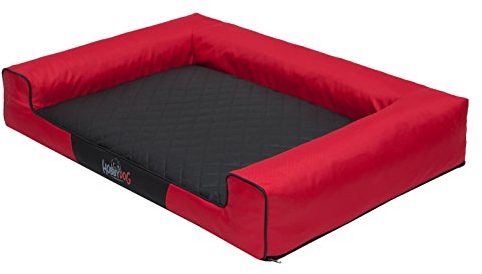 HOBBYGARDEN Haustierbett Hundeliegen Kissen Hundebett Liegen Hundekissen Bett Sofa Hundekorb Tierbett Hundesofa Hundematratze: Rot mit Schwarz Matratze, XL - 100 x 66 cm