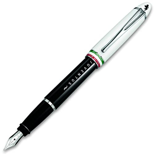 Aurora IPSILON Fountain Ink Pen | Resin Writing Pen in Black and White with Chrome-Plated Fittings | Chrome-Plated Steel Nib in Thickness M | Gift Box
