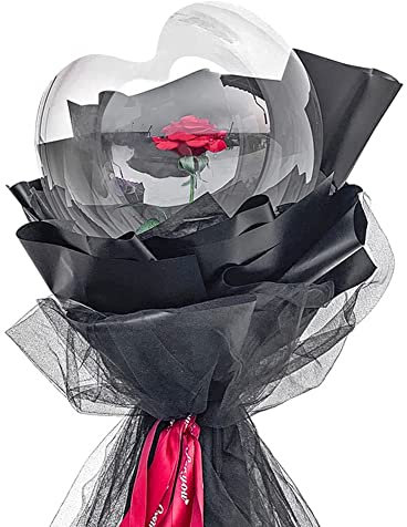 LED Balloons Lights Transparent Balloon Rose Bouquet LED luminous balloon Rose Bouquet LED Balloon Rose Bouquet ideal for Christmas, Valentines day, girls birthday, wedding party decoration