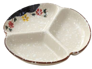 Fondueteller 4 Teiliges Set Fondue Teller Bunt Porzellan, Rund 18.5cm/7.25inch