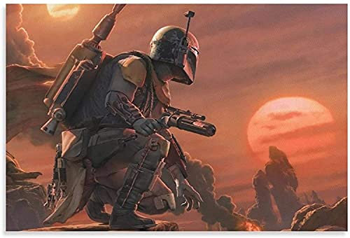 GPEIHANG Poster Und Gedruckte Star Wars The Mandalorian Movie für Schlafzimmerdekoration Leinwand Malerei Wandkunst Bilder 15.7x23.6(40x60cm) Kein Rahmen