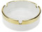 WDONAY 1 Pcs Keramik Gold Rand Aschenbecher Runde Aschenbecher Desktop Rauchen Aschenbecher Home Office Aschenbecher 3.6 × 1.26 Weiß