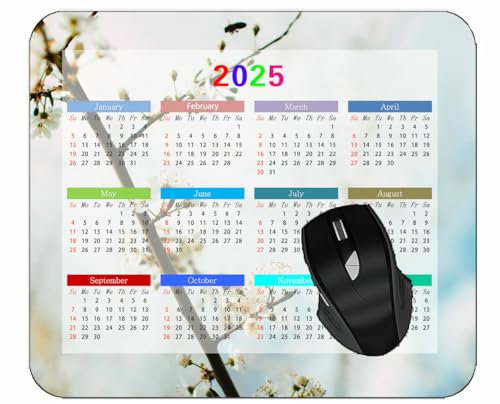 YENDOSTEEN 2025 Mouse pad CalendarBranch Bloom Flowers Desktop Notebook Mouse Mat for Working and Gaming