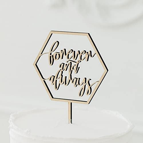 Generic Cake Topper Schriftzug Forever And Always Naturholz