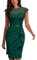 MIUSOL Women's Vintage Lace Cap Sleeve Cocktail Party Formal Wedding Guest Work Bodycon Dress (X-Large, Dark Green)