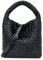 JRNDNIUO Gewebte Ledertaschen für Frauen, Knoted, Frauen, Handtasche, Designer-Schultertasche, Eimer, Geldbörse, handgefertigt, modische Tragetasche, Hobo-Tasche, klein, Blacka