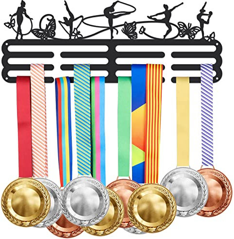 SUPERDANT Gymnastik Medaillen Aufbewahrung Schmetterlings Medaille Aufhängedekor Mit 12 Zeilen Robuster Medaillen Halter Medaillenhalter An Der Wand Befestigte Geschenke für Sportler Kinder