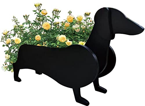 TTiiLoe Niedlicher Hunde-Pflanztopf, Dackel-Pflanztöpfe, PVC-Kräutergarten-Blumentöpfe, Cartoon-Hunde-Pflanzgefäße, Geschenke für Tierliebhaber, 34x24cm/13.38x9.44in