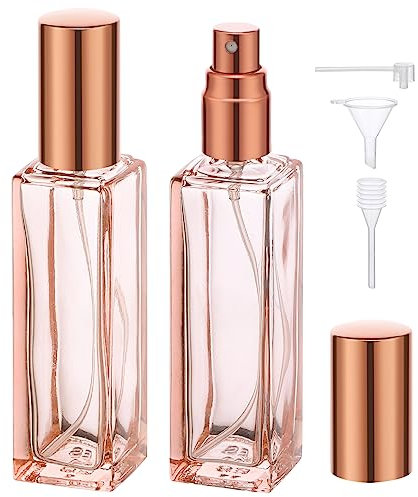 Segbeauty Atomizzatore Profumo, Porta Profumo da Viaggio in Vetro, 2 Pezzi Vaporizzatore Profumo 20ml, Boccetta Profumo Ricaricabile per Regali, Festa, Data (Arancione)