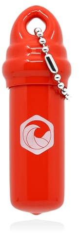 Seahive Schwimmender Schlüsselanhänger (1 Packung) mit wasserdichtem Sicherheitsbehälter, Boot-Schlüsselschwimmer – Ponton, Angelzubehör, Schlüsselhalter, Rot/Ausflug, einfarbig (Getaway Solids), 11 x