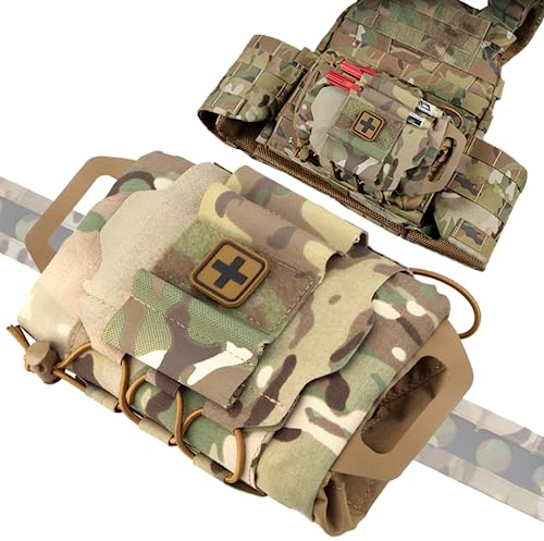 SIANKO Taktische Molle medizinische Notfall-Erste-Hilfe-Kits, IFAK-Tasche, Outdoor-Sport, Jagd, Airsoft-Ausrüstung, Molle-Panel, allgemeines Zubehör, EMT Tasche (Multicam)