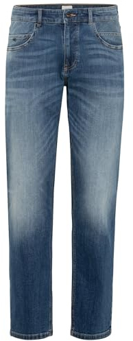 camel active Herren Jeans im Relaxed Fit Blau, menswear-40/36 | fleXXXactive® Jeans mit Smartphone Tasche und used-wash-Effekten aus elastischem Baumwoll-Twill