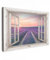 MuchoWow© Leinwand 60x40 cm Deko Schlafzimmer Aesthetic Leinwandbilder Wohnzimmer Gemälde Foto Geschenk Living Room Decoration Fensterblick - Lavendel - Holz - Sonnenuntergang - Lila