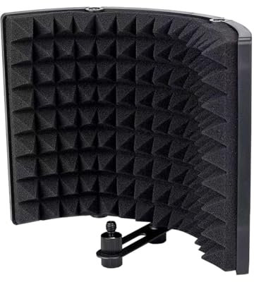 harayaa 3 Panels Microphone Isolation Shield, Foldable Vocal Recording Panel for Recording Podcasts, 3 Panels