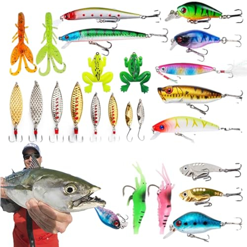 Angelgeräte-Weihnachts-Countdown-Kalender |24-Tage-Überraschungs-Fischköderkalender,Adventskalender Angelausrüstung,Fischköder-Weihnachtskalender,Angelausrüstung-Adventskalender für 24-Tage-Countdown
