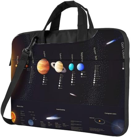 OPSREY Sac de protection pour ordinateur portable imprimé Jupiter Saturne avec système solaire ultra fin