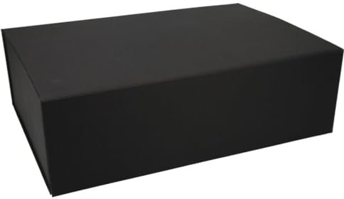 ideas in boxes Premium Geschenkbox mit Deckel, faltbar, Geschenkkarton, Magnetbox, Geschenkverpackung für Weihnachten & Geburtstag, Magnetfaltbox, Schwarz matt Naturpapier, 44x30x12cm