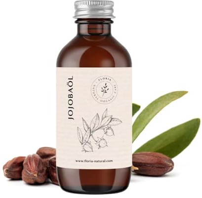 Jojobaöl kaltgepresst BIO 100ml I hochwertiges BIO-Pflegeöl I 100% reines Jojoba öl I Feuchtigkeitspflege I für Haut Haare Nägel Gesichtsöl Körperöl I by Floria Natural