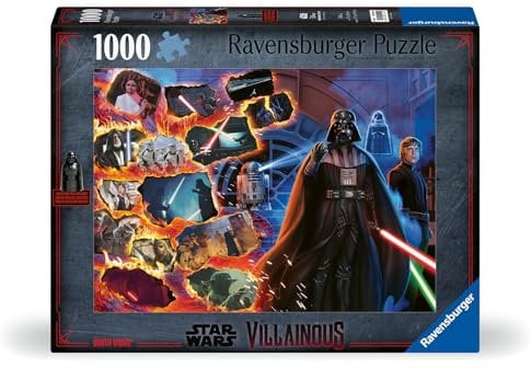 Ravensburger Star Wars Villainous: Darth Vader and Figurine 1000 Piece Jigsaw Puzzle for Adults - 12001119 - Handcrafted Tooling, Made in Germany, Every Piece Fits Together Perfectly