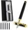 cobee Luxury Metal Fountain Pen, Fine Nib Fountain Pen Business Smooth Writing Pen with Ink Converter 5 Ink Cartridges Gift Box Calligraphy Pens for Writing Journaling Signature