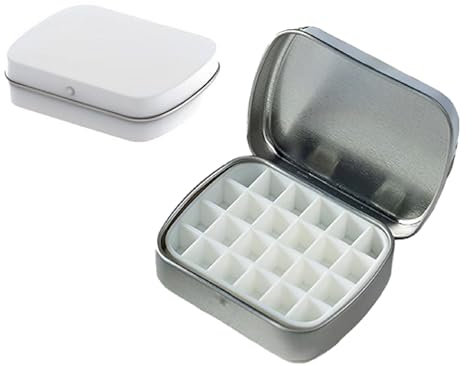 KSO 2 pièces palette d'aquarelle vide en métal mini pot d'aquarelle vide avec couvercle palette de peinture portable palette de plateau d'aquarelle de voyage petite palette de plateau de peinture