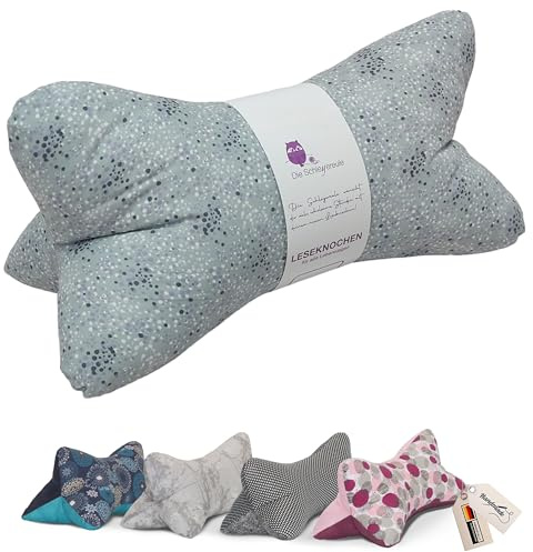 Leseknochen Muster Nackenkissen Handmade in D, waschbar (Tupfen Mint)