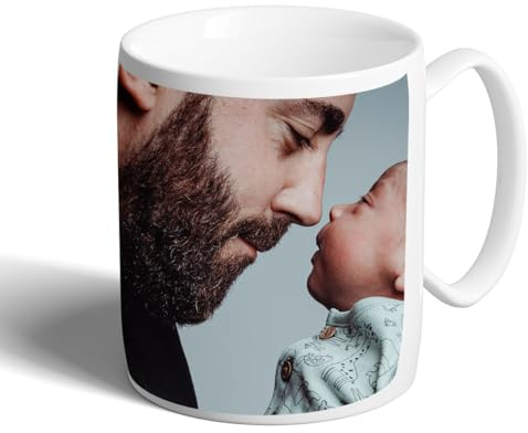 CALLE DEL REGALO Taza de café personalizada con foto, blanca