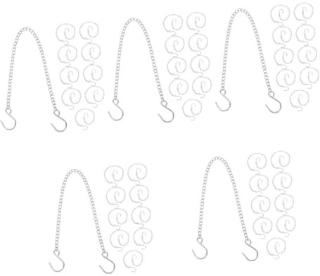 ULTECHNOVO 50pcs Garden Plant Hangers Stainless Steel Hanging Chain Hooks for Planters Bird Feeders Heavy Duty Chain for Outdoor Trellis