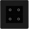 BG FFBTDM2B Matt Black Screwless 2 Gang Double Master Touch Dimmer Switch Black Inserts