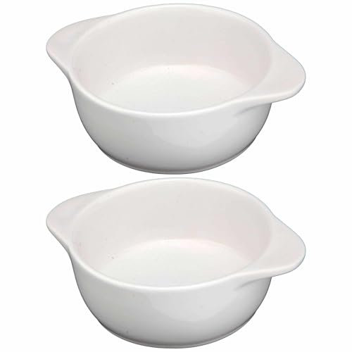 Round Ceramic Baking Dish Set Of 2 with Handles Oven To Table Ideal for Lasagne/Pie/Casserole/Tapas (5x 14x 19cm/8.5inch) Blue White